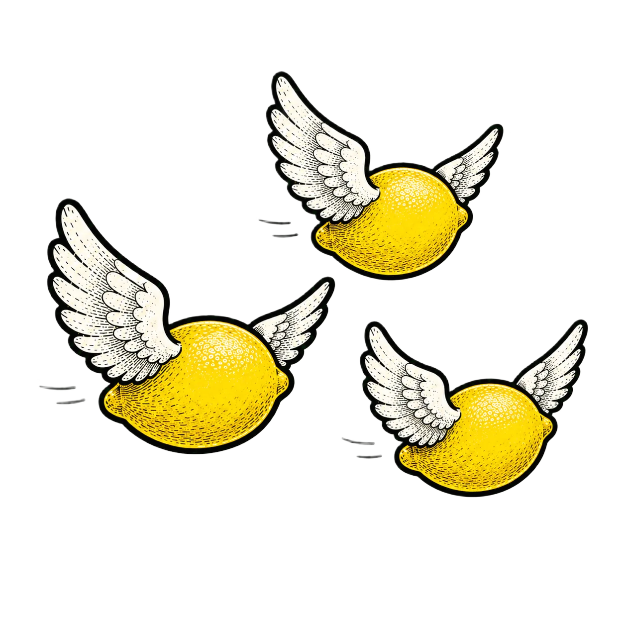 Winged flying lemons